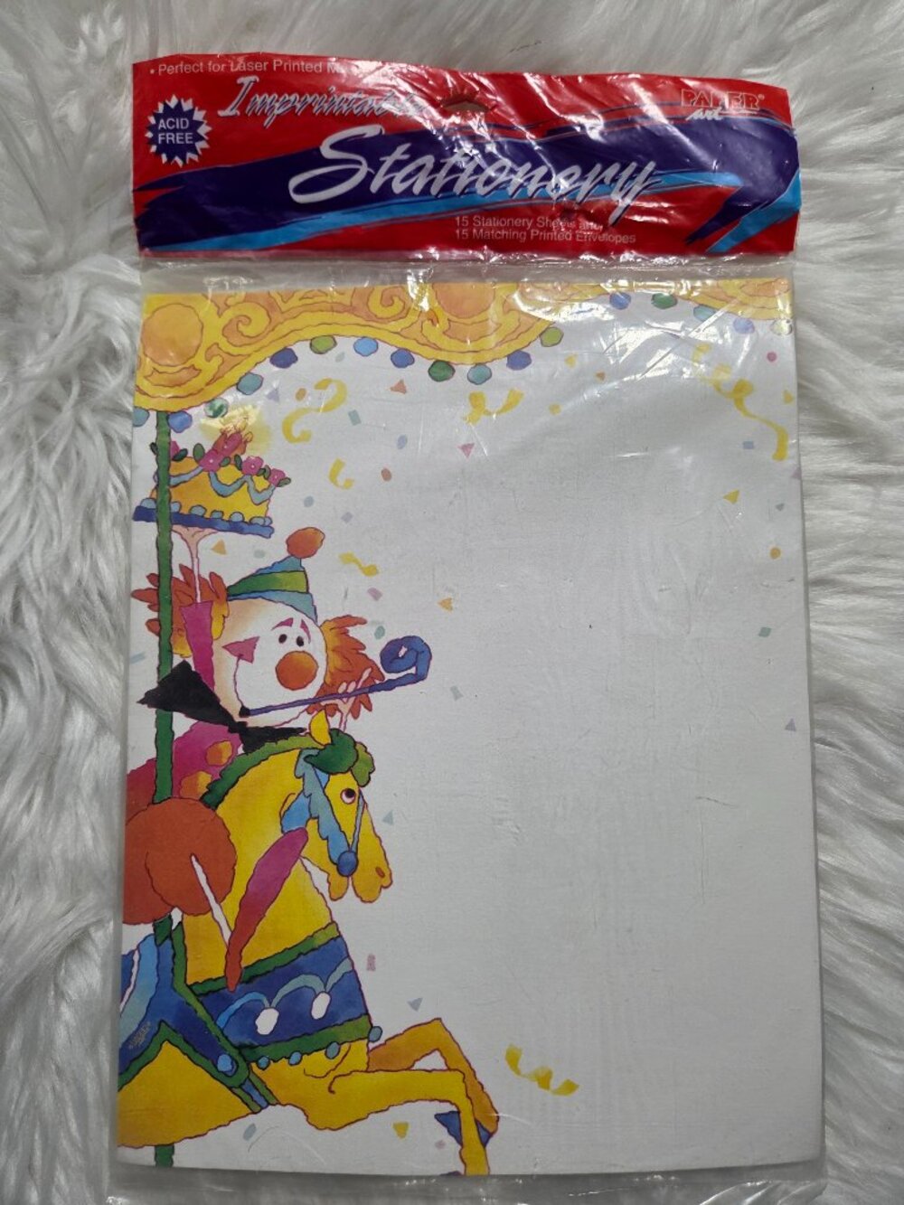 Clown Themed Stationary/Envelope Set